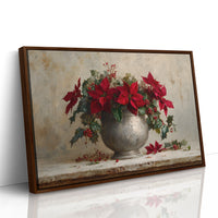Poinsettias Paint December's Silver Story