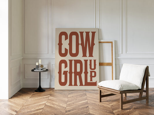 Cowgirl Up Western Typography Print