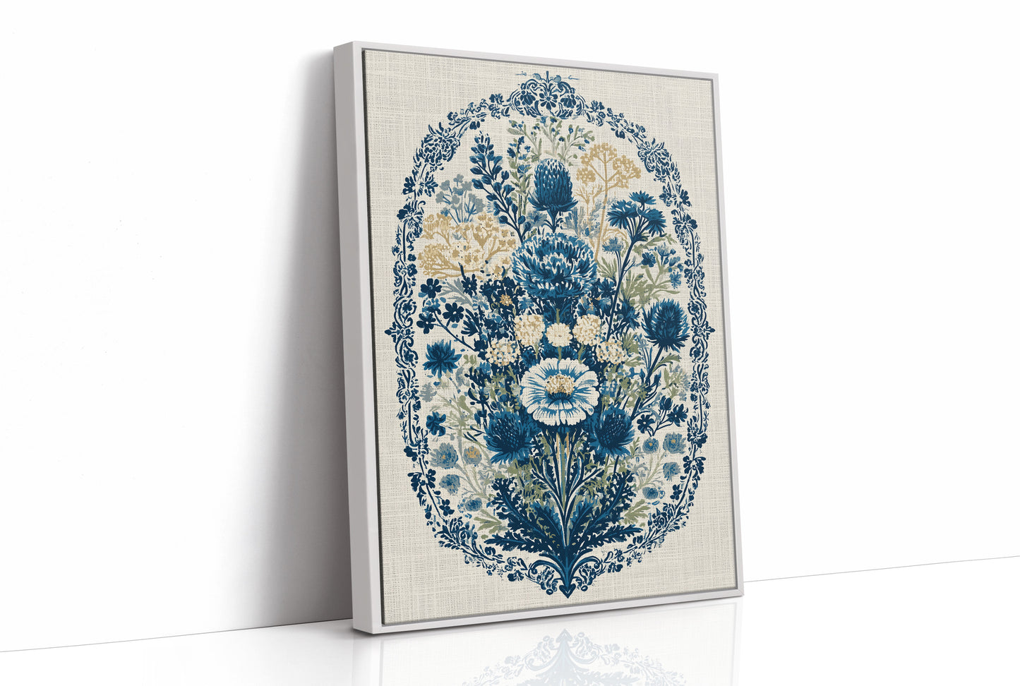 Thistle and Cornflower Medallion Tapestry