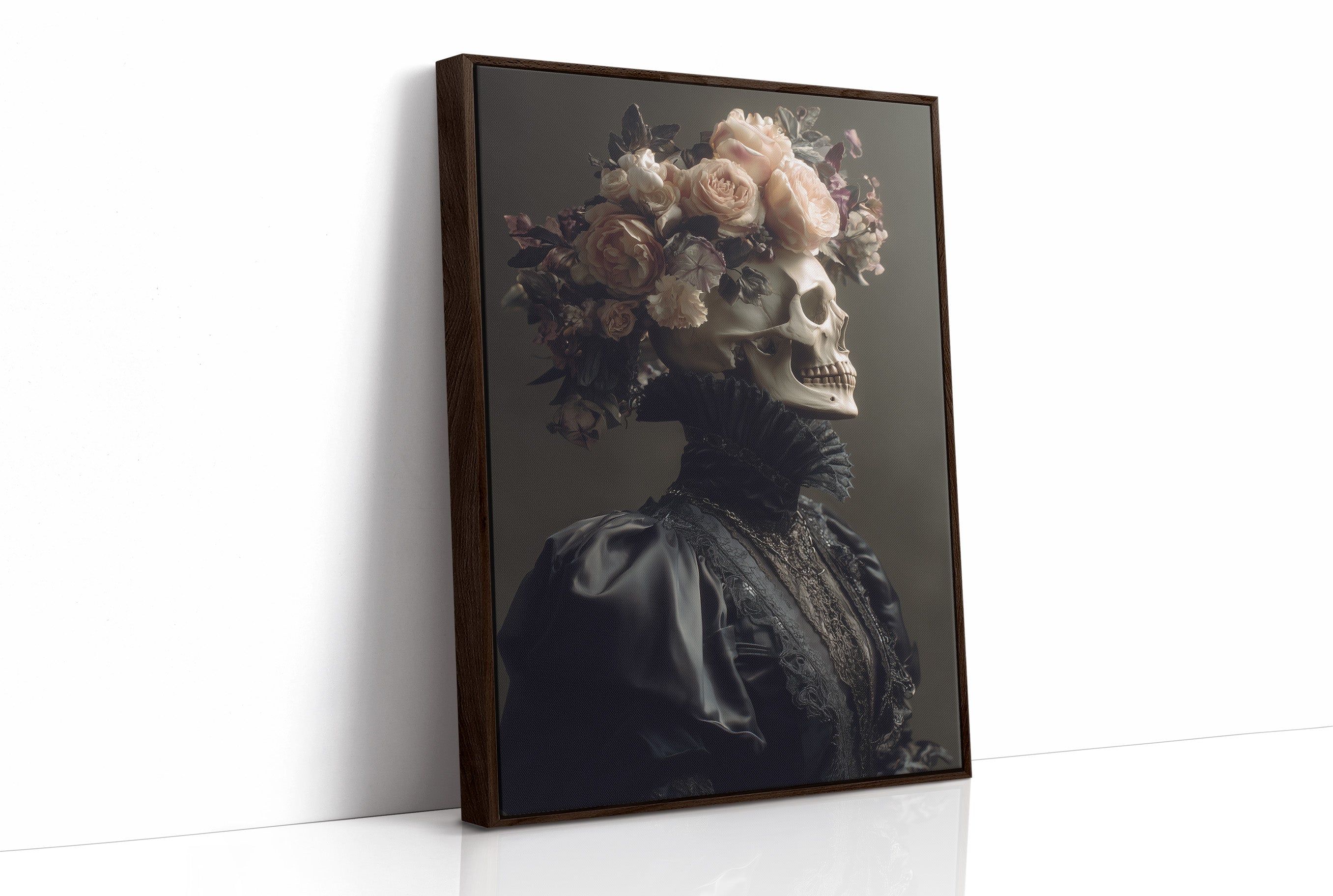 Blush Roses Crown Mortality's Frame