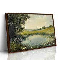 Daisies Dance By Summer's Pond