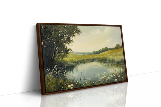 Daisies Dance By Summer's Pond