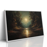 Moonlit River Between Ancient Trees