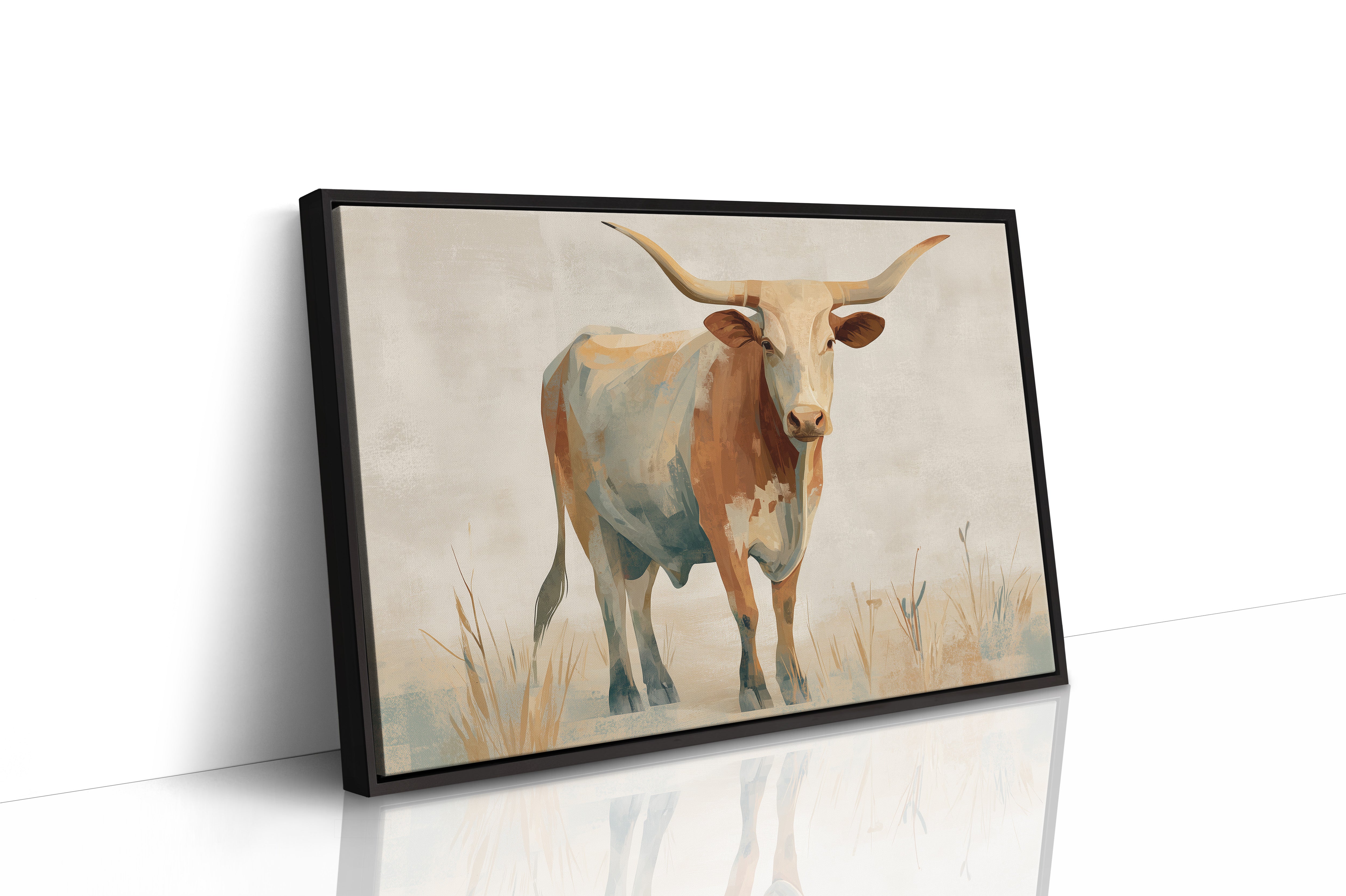 Longhorn's Stoic Gaze Across Prairie Whispers