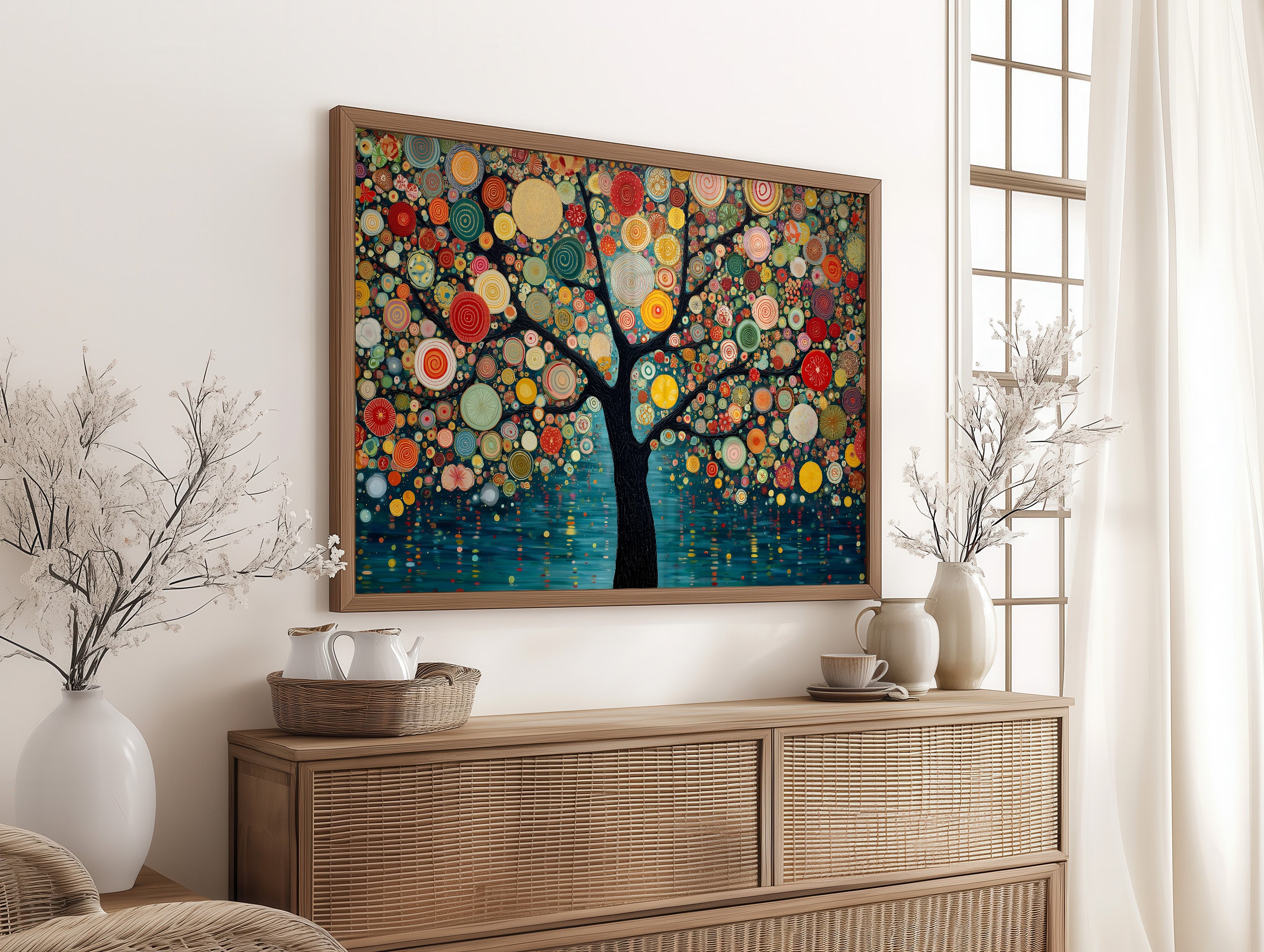 Circles Dance Through Teal Night