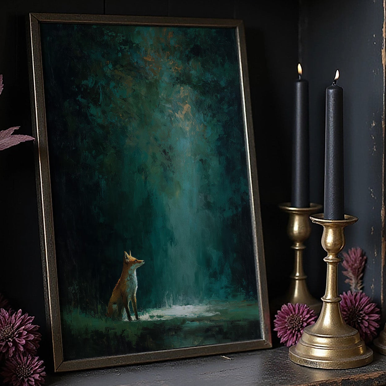 Fox Beneath Ancient Forest Glow