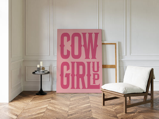 Cowgirl Up Pink Western Poster