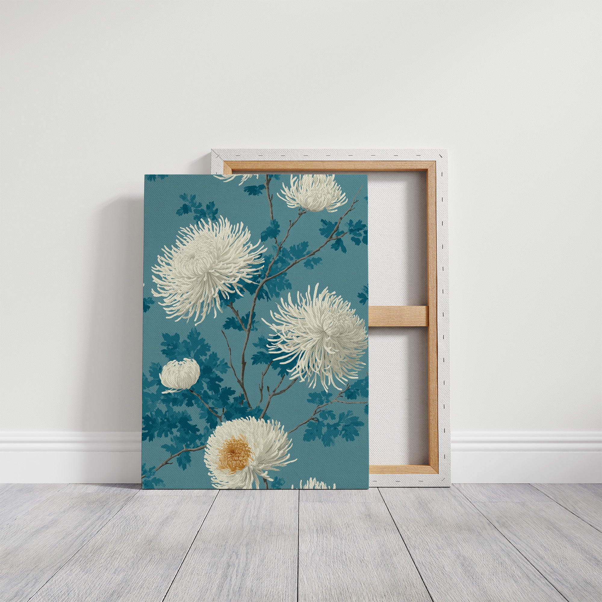 White Chrysanthemums on Still Water