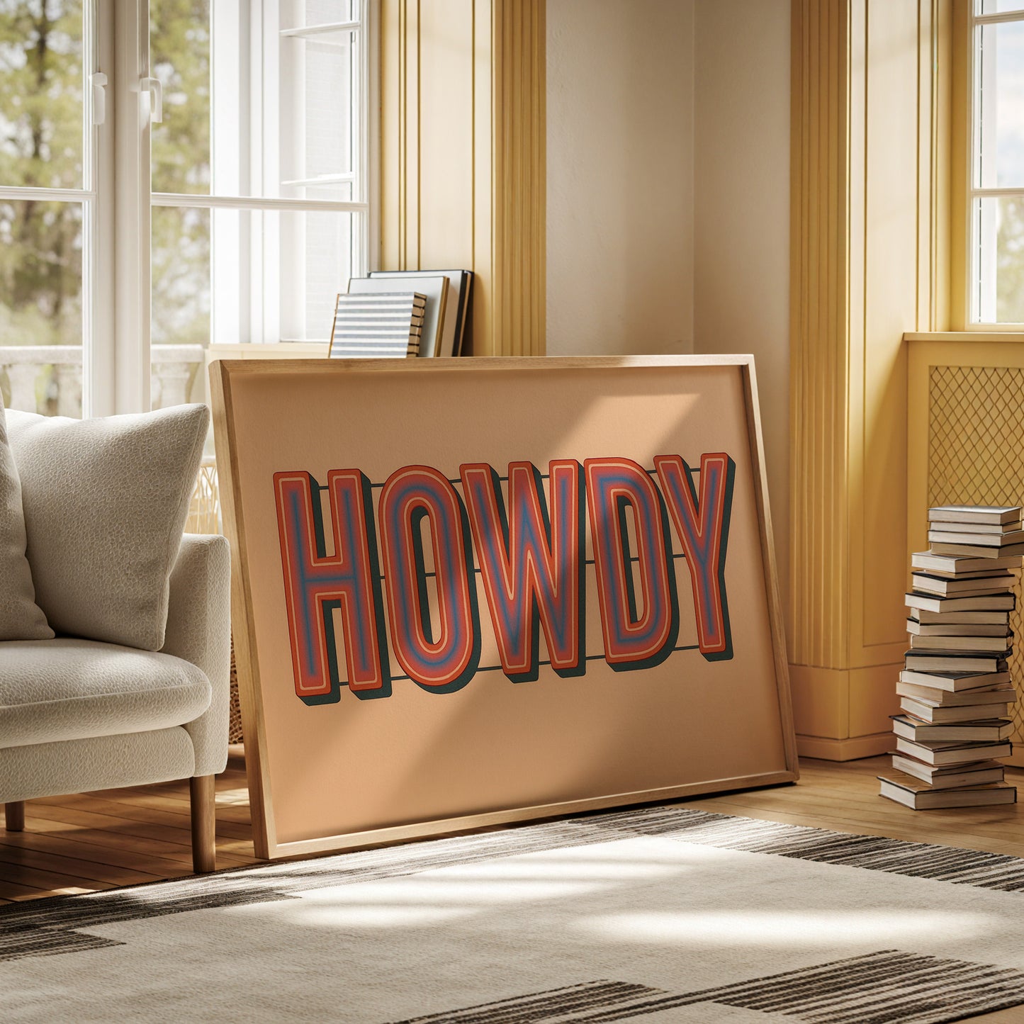 Retro HOWDY Gradient Typography