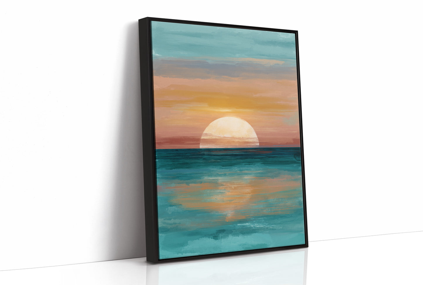 Golden Sphere Meets Teal Waters