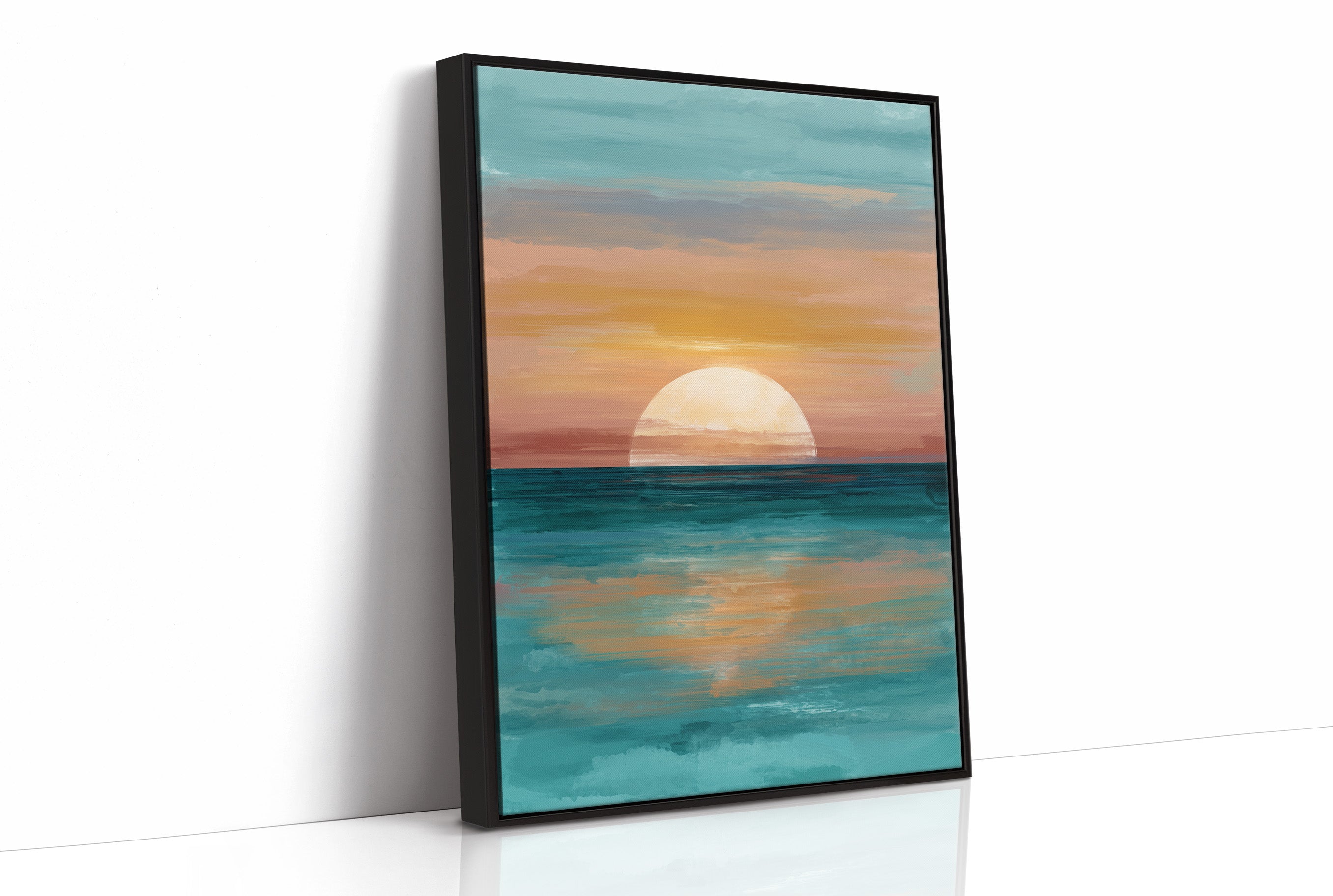 Golden Sphere Meets Teal Waters