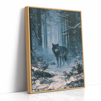 Wolf's Gaze Through Winter Woods