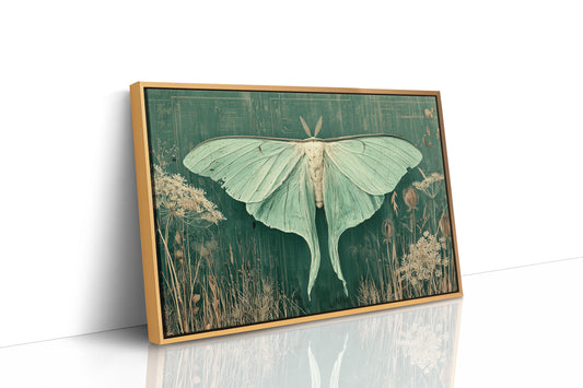 Luna Moth Among Wild Grasses