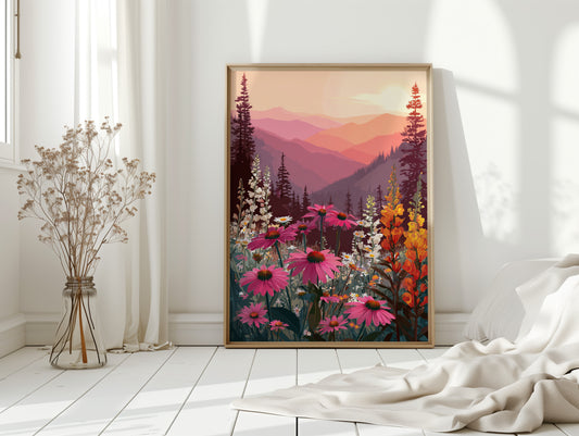 Sunset Serenade Over Wild Blooms