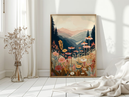 Fields Where Mountains Embrace Light