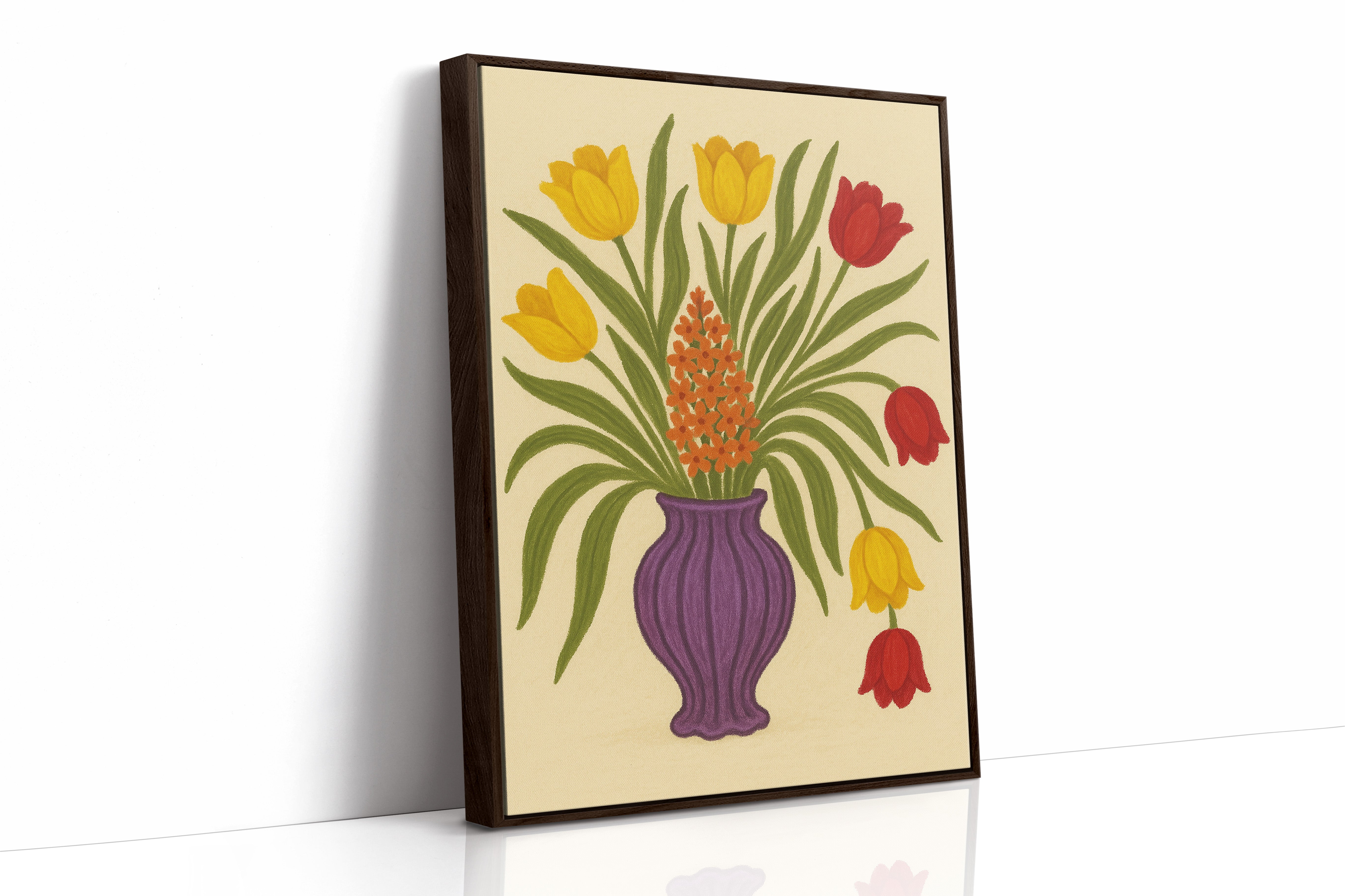 Tulips in a Plum Vase