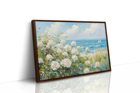 Coastal Roses Watch Sailboats Pass