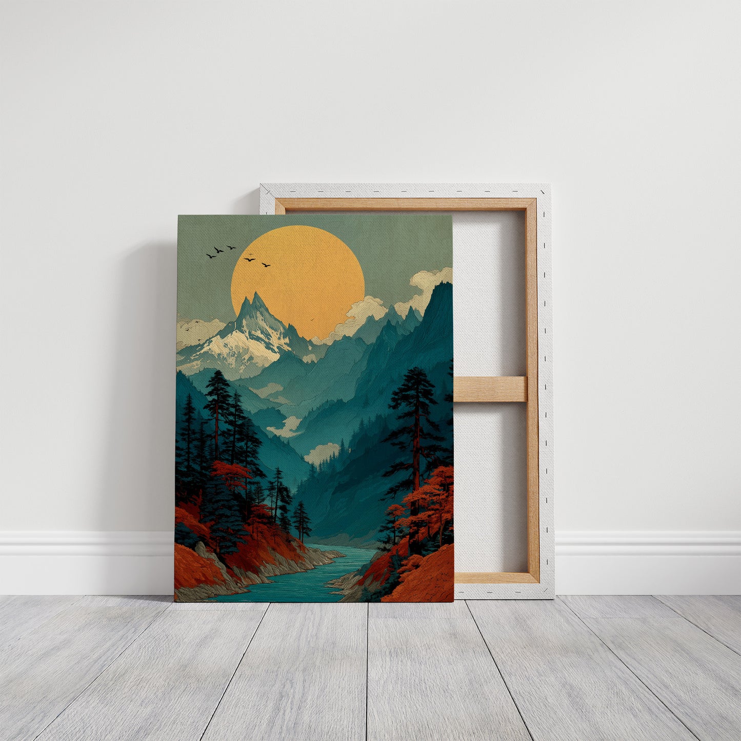 Autumn Rivers Meet Golden Moon