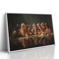 Maidens Gather At Lily Pond