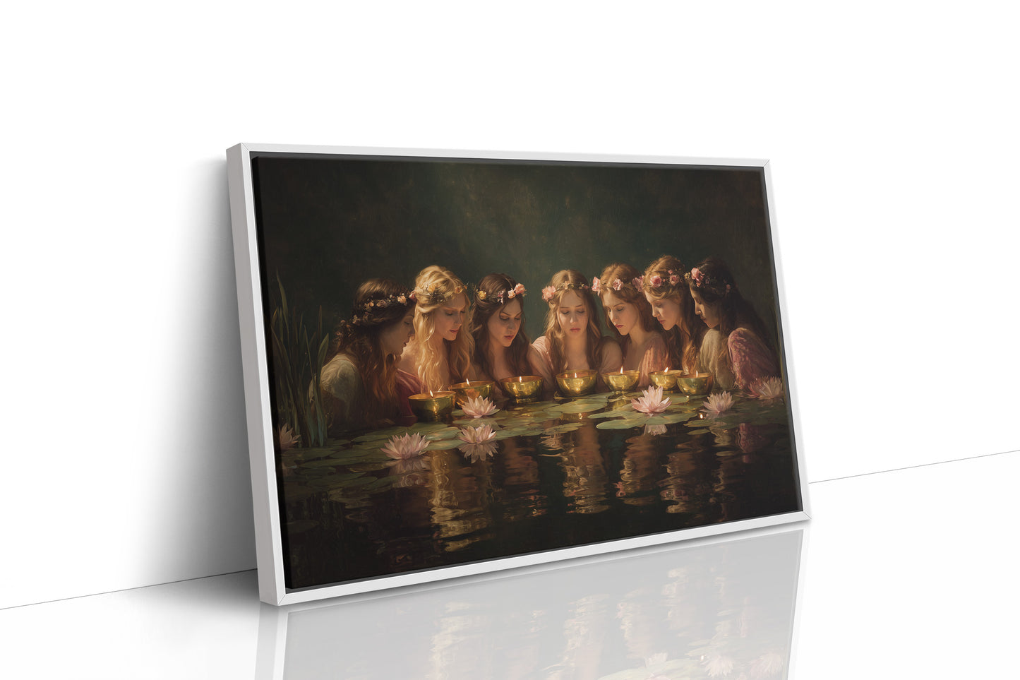 Maidens Gather At Lily Pond