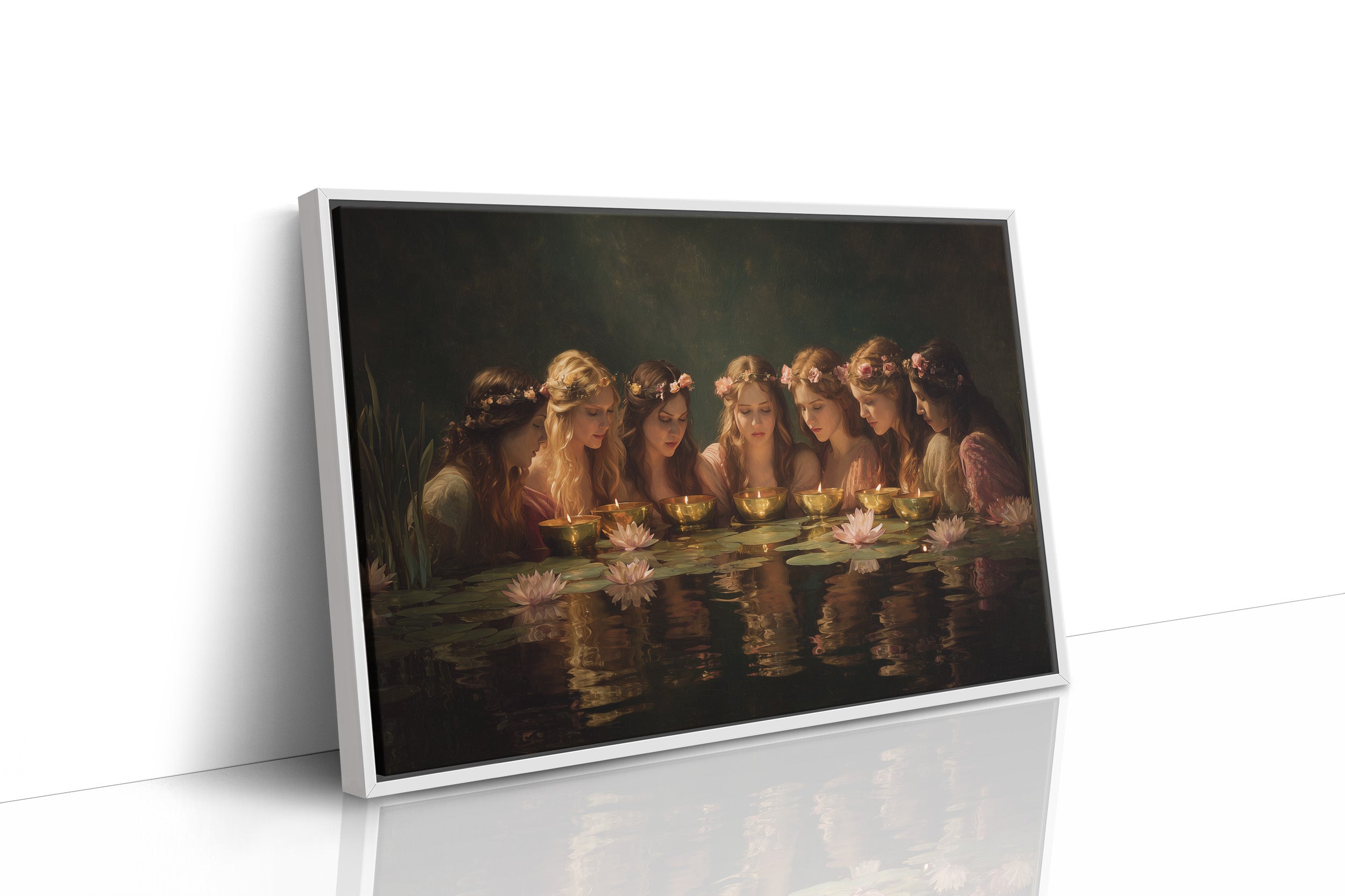 Maidens Gather At Lily Pond