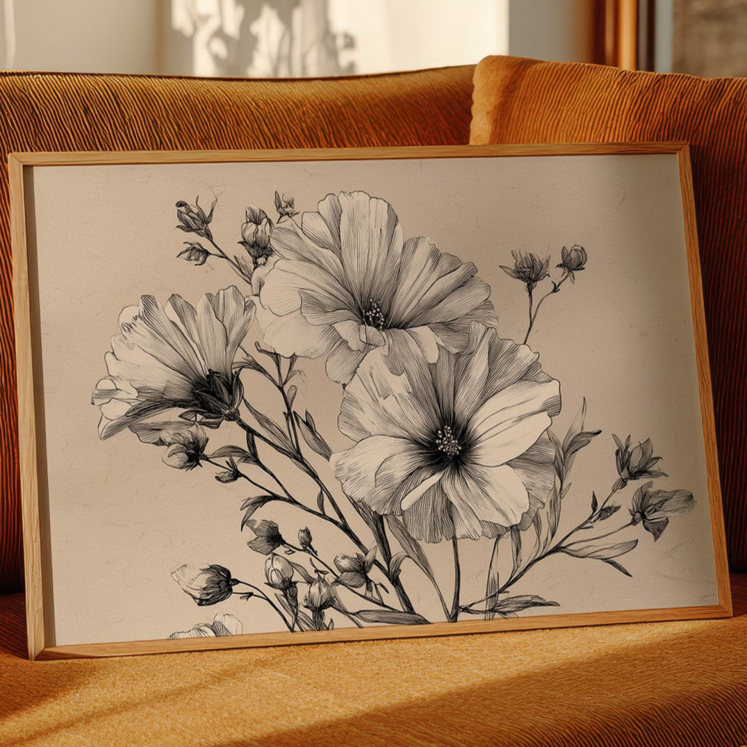 Cosmos Blooms In Graphite Grace