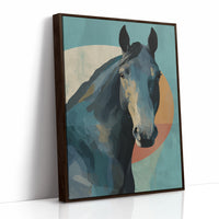 Equine Geometry: Portrait in Teal and Amber