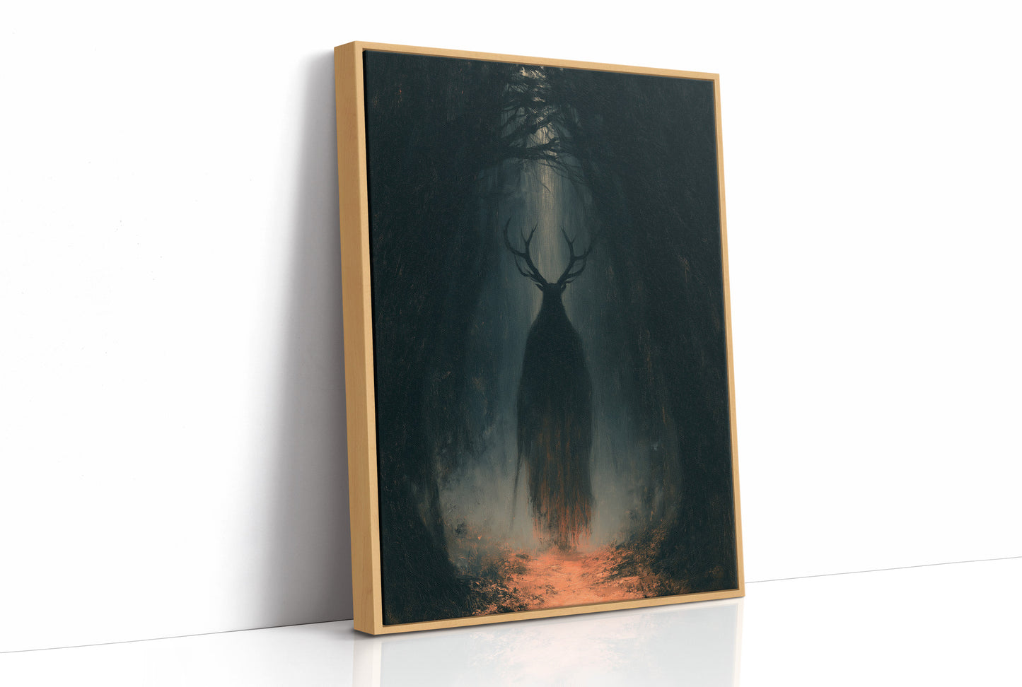 Antlered Shadow In The Dark Woods