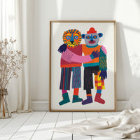 Embrace of Colorful Companionship