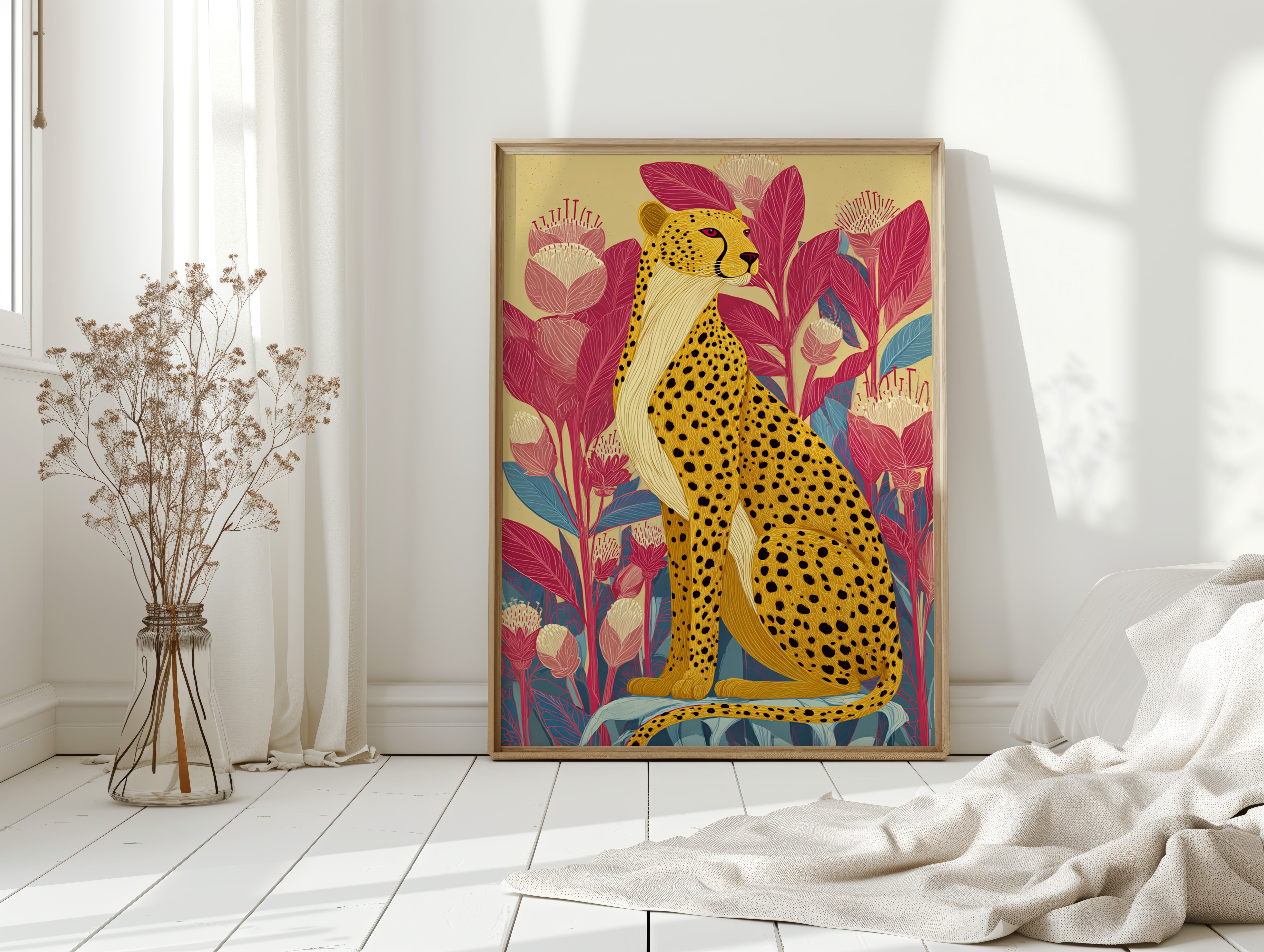 Elegance Among Vibrant Blooms