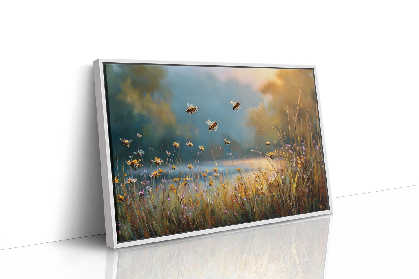 Bees Dance Through Meadow Light