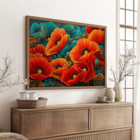 Poppies Dance In Turquoise Dreams