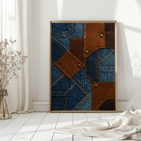 Western Patchwork Denim and Leather Print