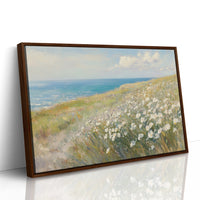 Coastal Daisies Dance Above Azure Waves