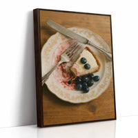 Blueberry Cheesecake on China Plate