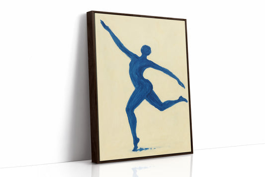 Leaping Figure in Indigo Grace