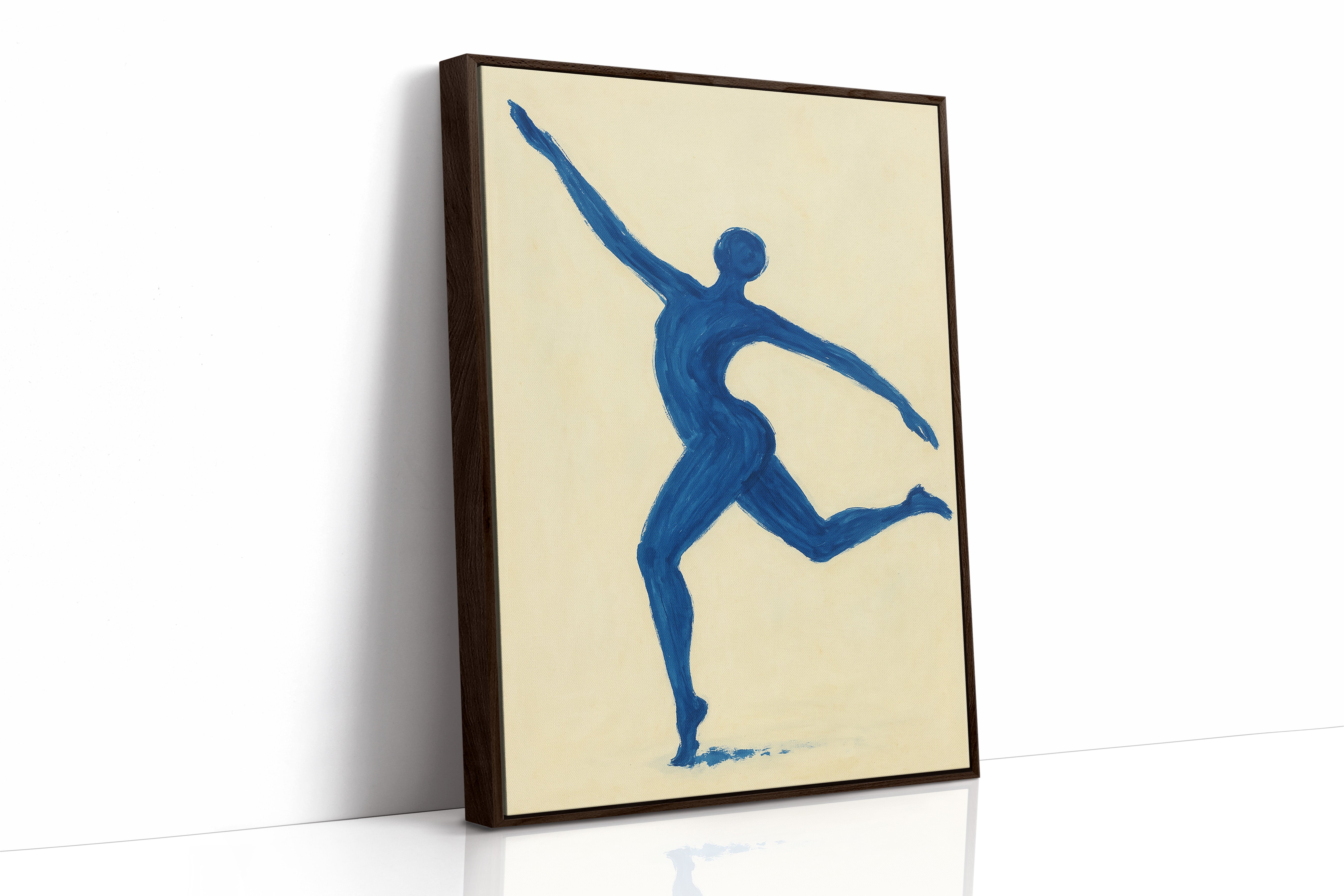 Leaping Figure in Indigo Grace