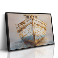 Weathered Hull Rests At Dawn