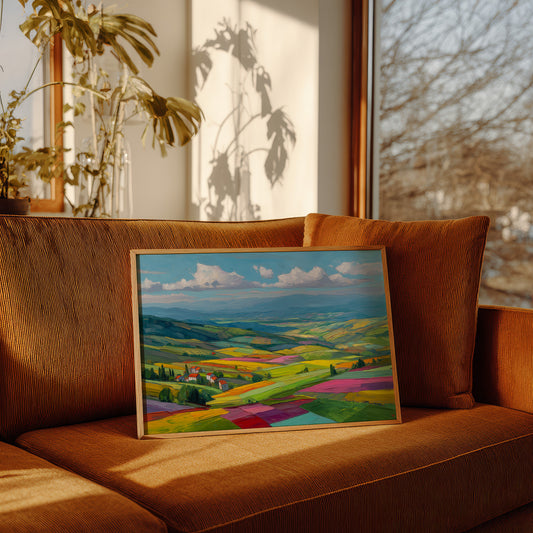 Tuscany Fields Dance In Rainbow Light