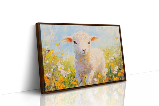 Spring Lamb Among Golden Meadows