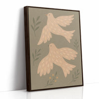 Blush Doves in Olive Sky