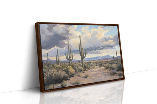 Desert Path Beckons Storm Clouds