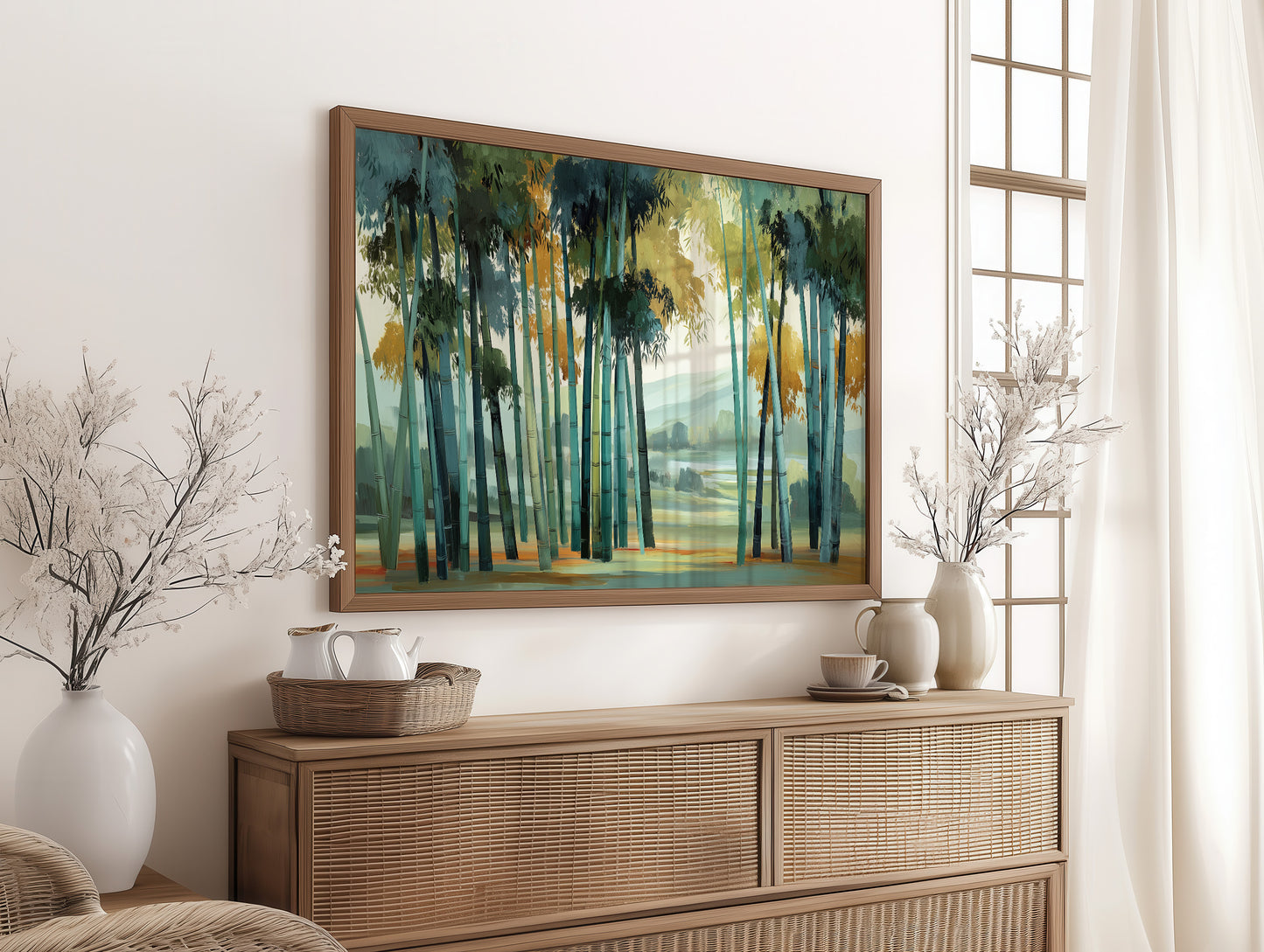 Bamboo Forest Bathes In Mist