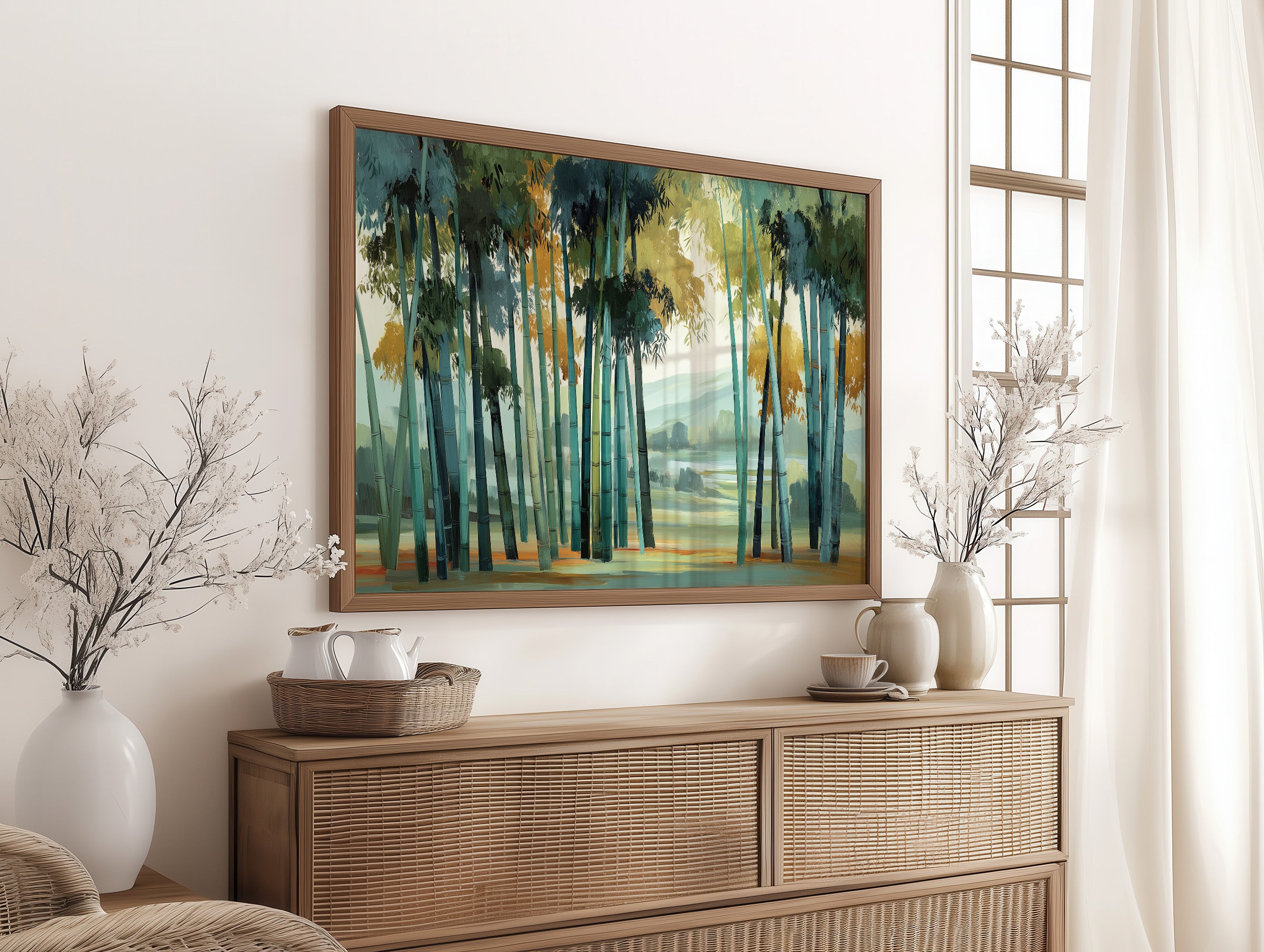 Bamboo Forest Bathes In Mist