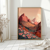 Mountains Embrace Their Floral Veil