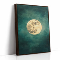 Full Moon Rising in Emerald Sky