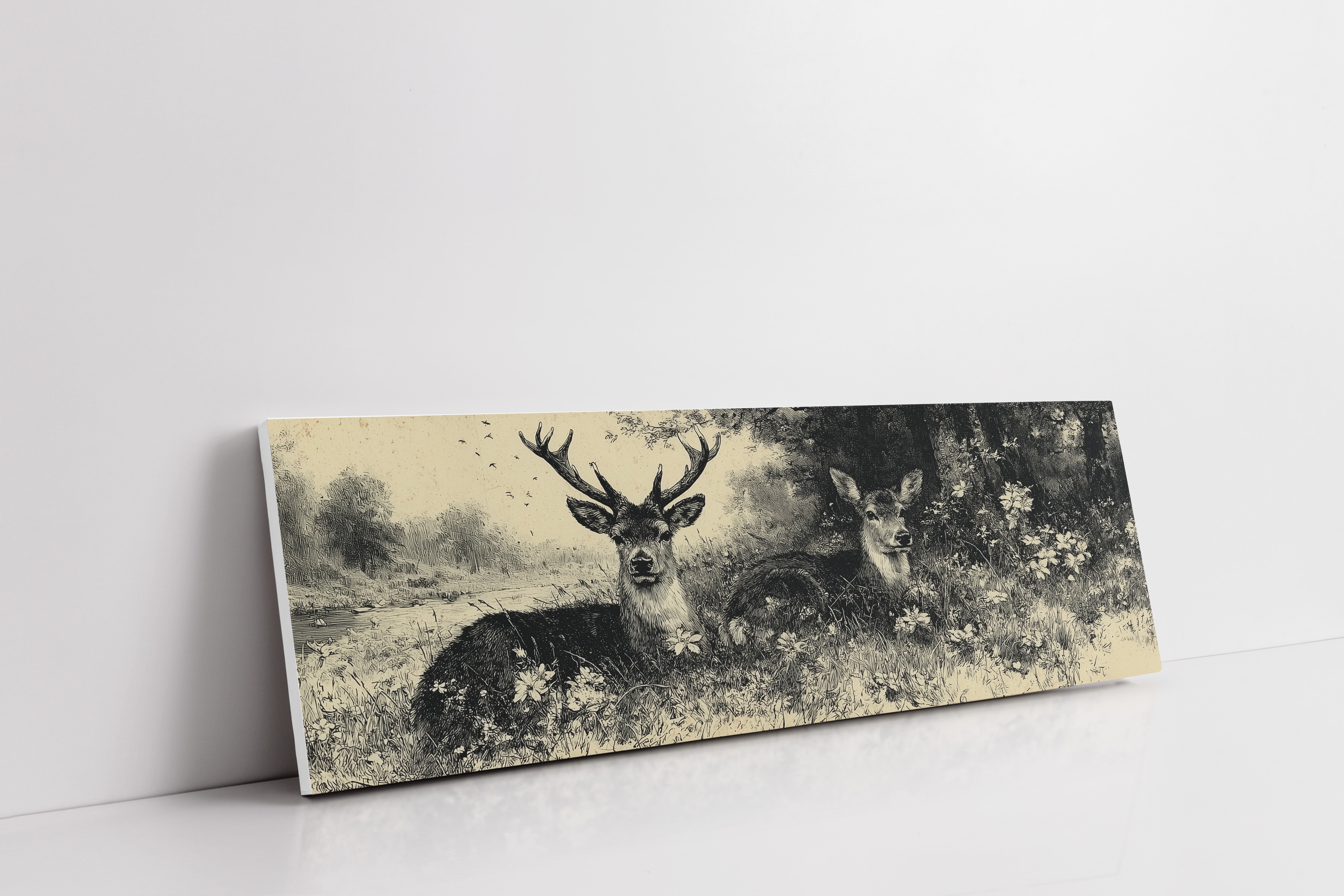 Resting Deer by the Riverbank
