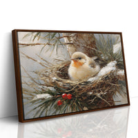 Winter Sparrow Finds Holly Haven