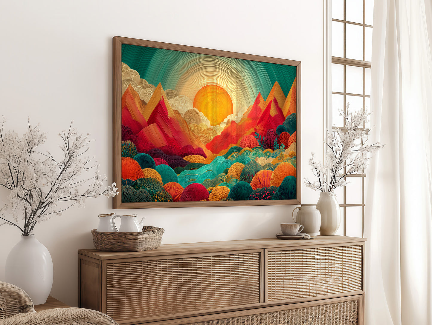 Mountains Dance In Coral Light