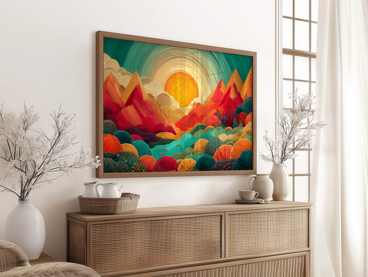Mountains Dance In Coral Light